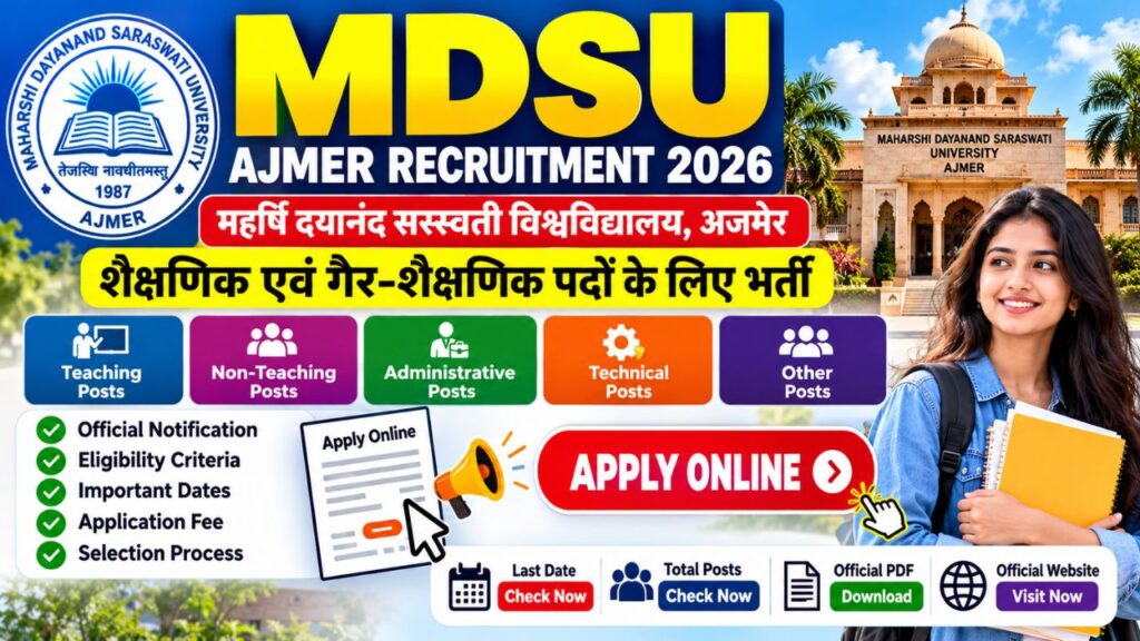 MDSU Ajmer Recruitment 2026